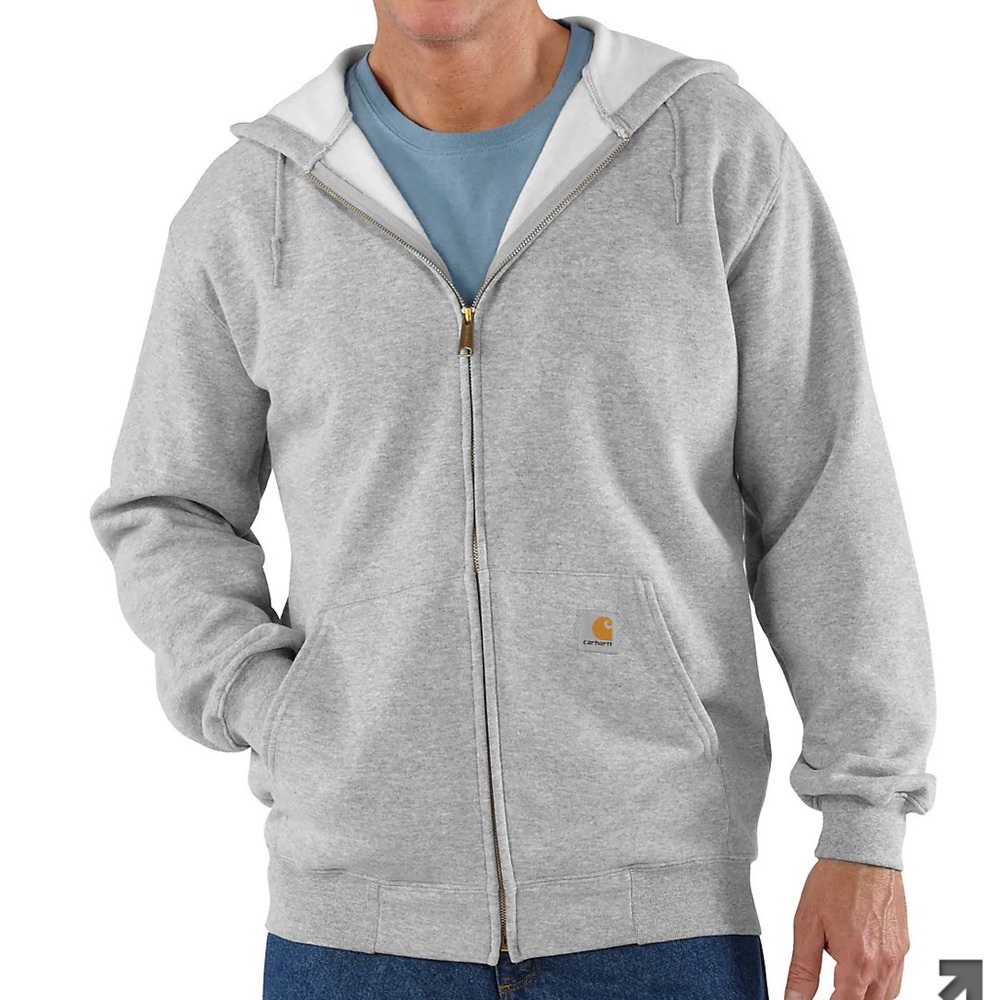 Carhartt Gray Zip Up Sweater with Hood